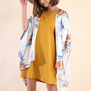 Floral Open Front Kimono Cardigan               5B